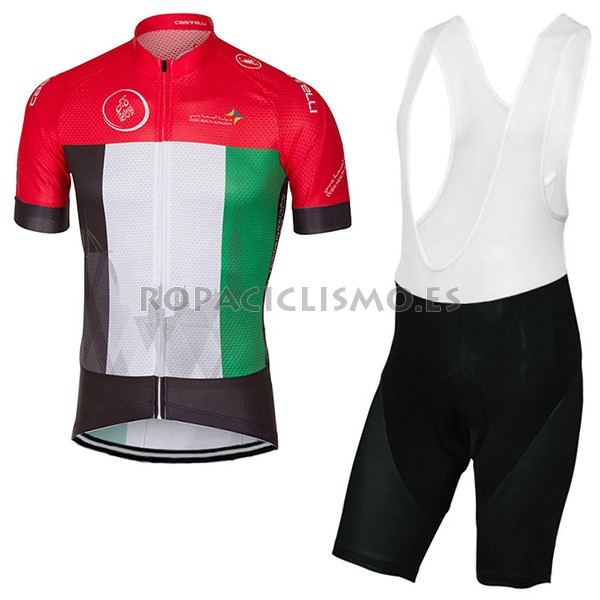 2017 Maillot Dubai Tour tirantes mangas cortas rojo